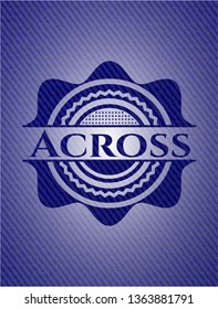 Across emblem with denim texture