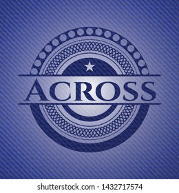 Across jean background. Vector Illustration. Detailed.