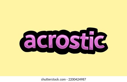 ACROSTIC writing vector design on a yellow background very simple and very cool