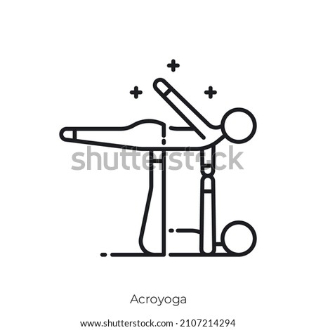 Acroyoga icon. Outline style icon design isolated on white background