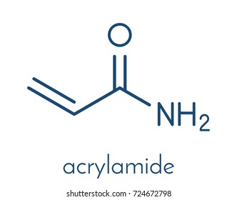 acrylamide molecule, polyacrylamide building block and heat-generated food pollutant. Skeletal formula.