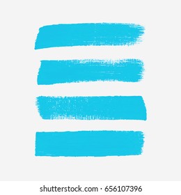 Acrylic art brush painted textured stripes set isolated vector background. Watercolor stroke set.