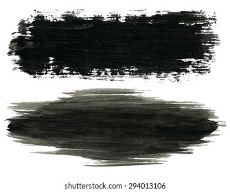 Acrylic background. Black rough strokes