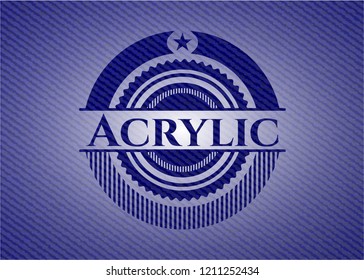 Acrylic badge with jean texture