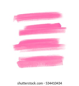 Acrylic brush painted textured stripes set isolated vector background. Watercolor stroke set.
