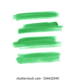 Acrylic brush painted textured stripes set isolated vector background. Watercolor stroke set.