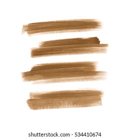 Acrylic brush painted textured stripes set isolated vector background. Watercolor stroke set.