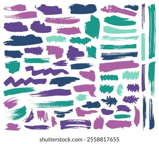 Acrylic brush stroke dirty graphic elements vector collection. Paintbrush black stains isolated on white. Drawing shapes. Banner watercolor backgrounds. Hand drawn sale blots.