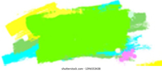 Acrylic brush strokes. Design element with vibrant color smears of paint. Banner with abstract multicolored paint pattern. Brushstrokes textures isolated on white background. Vector illustration