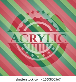 Acrylic christmas emblem background. Vector Illustration. Detailed.