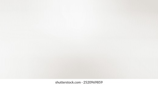 Acrylic Corrugated Glass texture light gray background. Blurred soft ribbed Striped banner overlay. Metal silver reeded polycarbonate sheet. Gradient backdrop.