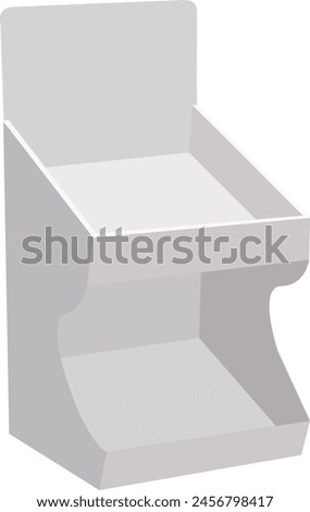 Acrylic Custom Counter Top Display, Acrylic Display Boxes Mockups with Rounded Top, Isolated on White Background. Vector Illustration