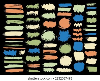 Polvo acrílico daub mega paquete. Los elementos de diseño de las manchas de tinta aisladas se extienden. Juego de siluetas de etiqueta texturizada con salpicadura especk. Dibujo de salpicaduras de acuarela de Daub.