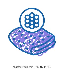 vetor de esboço de ícone de doodle de tecido acrílico. sinal de tecido acrílico. ilustração de símbolo isolado