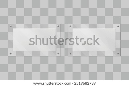 Acrylic frame empty photo mockup on transparent background