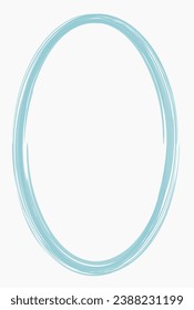 Acrylic frame isolated on white. Blue oval frame in vector. Frame for text, picture, photo	