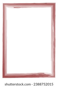 Acrylic frame isolated on white. Red rectangular frame in vector. Frame for text, picture, photo	