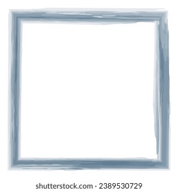Acrylrahmen einzeln auf Weiß. Blauer quadratischer Rahmen in Vektorgrafik. Rahmen für Text, Bild, Foto	