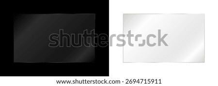 Acrylic glass with gloss. Plastic window with mirror effect. Transparent shine glass with reflection light