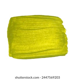 Acryl hellgrüne Textur, Pinselstrich, Handzeichnung isoliert auf weißem Hintergrund.