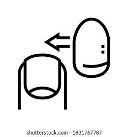 vector de icono de la línea de clavos acrílico. signo de uñas acrílicas. símbolo de contorno aislado ilustración negra
