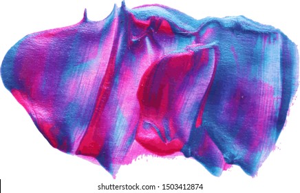Acrylic or oil color sample brush stroke on white background.  