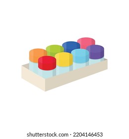 Acrylic paint in a bottle. Color, coloring container for drawing. Flat vector illustration isolated on a white background