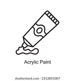 Acrylic Paint Outline Icon Design illustration. Art and Crafts Symbol on White background EPS 10 File