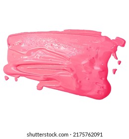 Acrylic paint smear on white background.