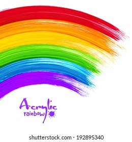 Acrylic painted rainbow, vector image