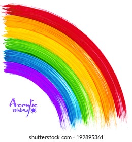 Acrylic painted rainbow, vector image