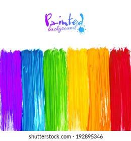 Acrylic painted stripes, vector background