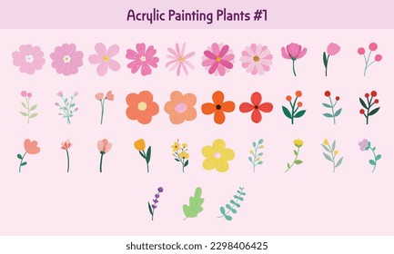 acrylic painting plants collection #1