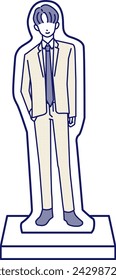 Acrylic stand of an idol in a suit.(Purple and yellow version)