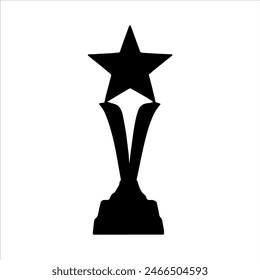 Acrylic star trophy silhouette isolated on white background. Star trophy icon vector illustration design.