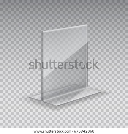 acrylic table tent card holder isolated stock vector royalty free