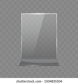 Acrylic table. Transparent glass display stands vector