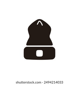 Acrylic watch hat icon. Flat silhouette version.	