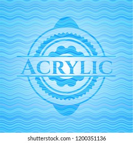 Acrylic water representation emblem background.