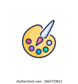 Icono de pintura de acrílicos en vector. Logotipo