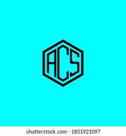 ACS letter icon design on blUE background. Creative letter ACS/A C S logo design. ACS initials Logo design