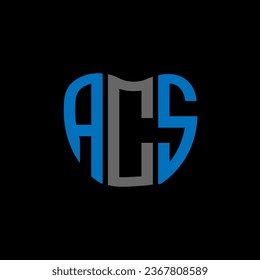 ACS letter logo creative design. ACS unique design.
