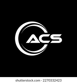 ACS letter logo design in illustration. Vector logo, calligraphy designs for logo, Poster, Invitation, etc.