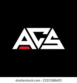 ACS triangle letter logo design with triangle shape. ACS triangle logo design monogram. ACS triangle vector logo template with red color. ACS triangular logo Simple, Elegant, and Luxurious design.