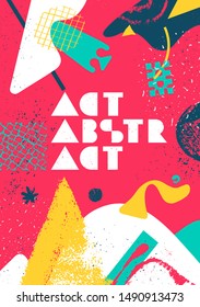 Act Abstract. Inspiring Typography Creative Motivation Quote.  Vector Banner Design Concept On Abstract Shape Minimalistic Background