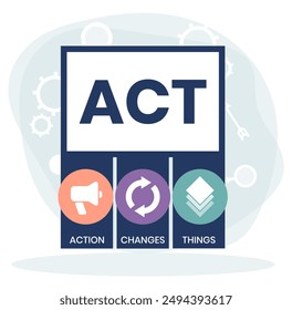 ACT - Action Changes Things acronym, business concept background