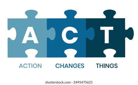 ACT - Action Changes Things acronym, business concept background