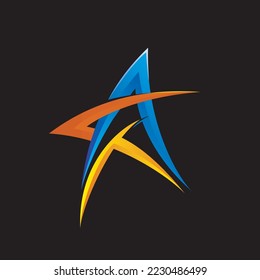 ACT alphabet vector logo on a dark background and colorful logos