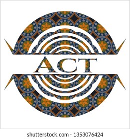 Act arabesque emblem. arabic decoration.