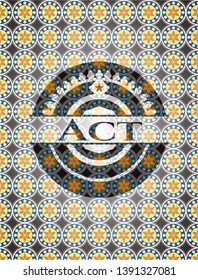 Act arabic badge. Arabesque decoration.